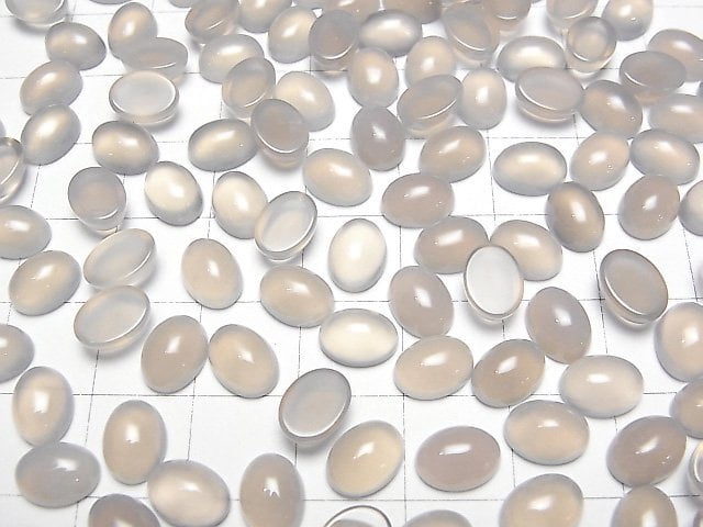 [Video] Gray Onyx AAA Oval Cabochon 8x6mm 10pcs