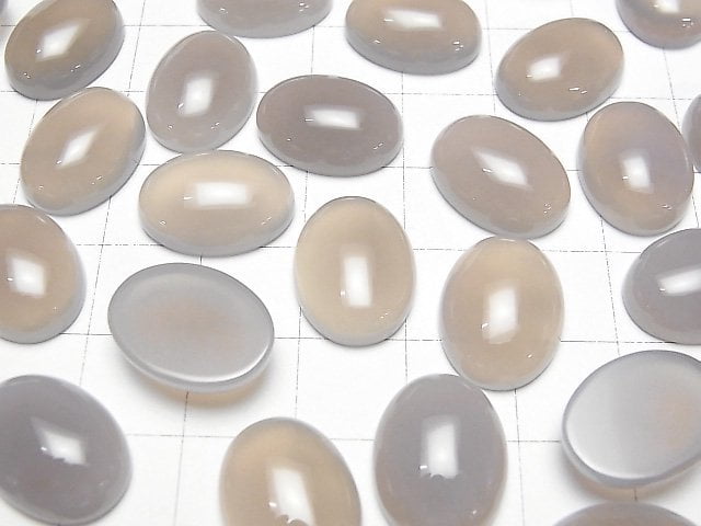 [Video] Gray Onyx AAA Oval Cabochon 16x12mm 3pcs