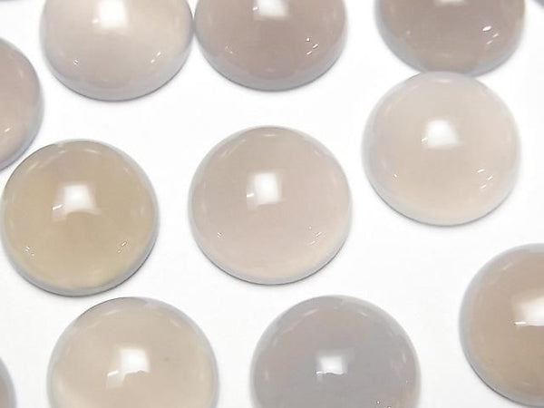 [Video] Gray Onyx AAA Round Cabochon 14x14mm 4pcs