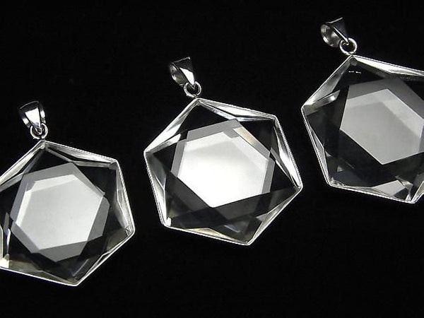 [Video] Crystal AAA - Hexagram Pendant 32x29mm Silver925 1pc
