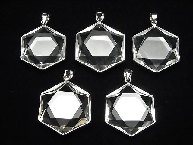 [Video] Crystal AAA - Hexagram Pendant 32x29mm Silver925 1pc
