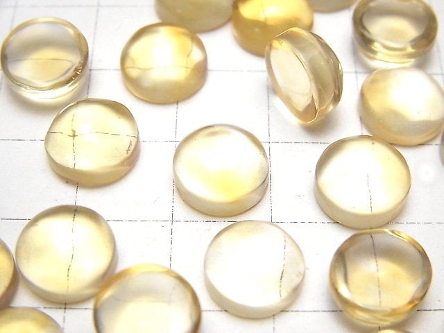 [Video]High Quality Citrine AAA- Round Cabochon 10x10mm 2pcs