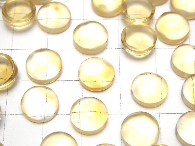 [Video]High Quality Citrine AAA- Round Cabochon 10x10mm 2pcs