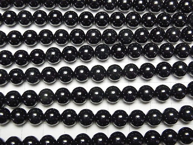 [Video] Black Omphacite Round 8mm half or 1strand beads (aprx.15inch/36cm)