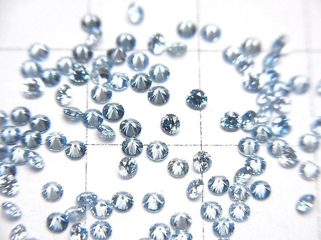 [Video] Synthetic Diamond Round Faceted 2x2mm [Blue] 2pcs