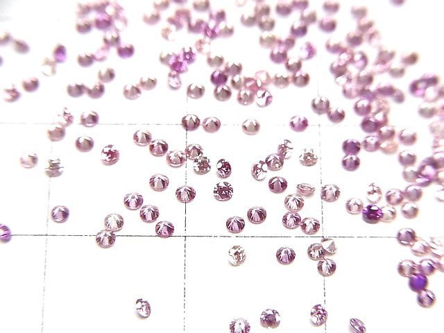 [Video] Synthetic Diamond Round Faceted 1.5x1.5mm [Pink] 3pcs