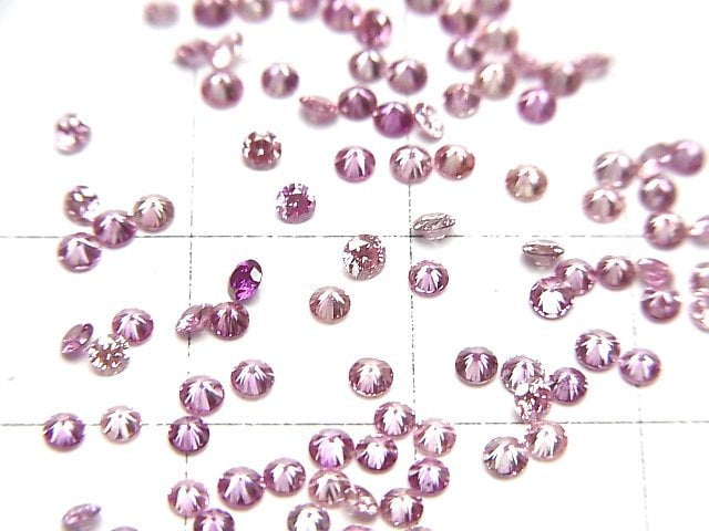 [Video] Synthetic Diamond Round Faceted 2x2mm [Pink] 1pc