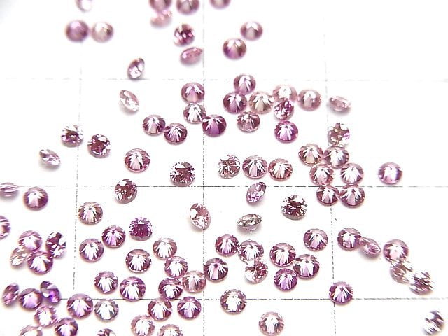 [Video] Synthetic Diamond Round Faceted 2x2mm [Pink] 1pc