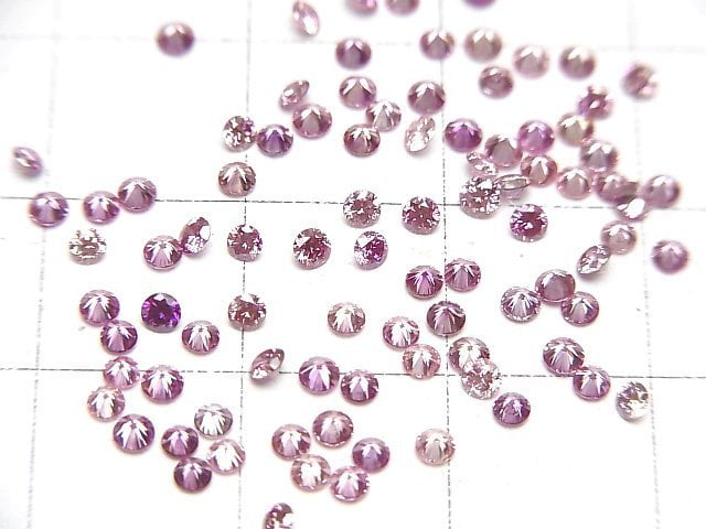 [Video] Synthetic Diamond Round Faceted 2x2mm [Pink] 1pc