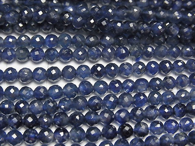 [Video]MicroCut Top Quality Sapphire AAA+ Faceted Round 2.5-4.5mm half or 1strand beads (aprx.17inch/42cm)