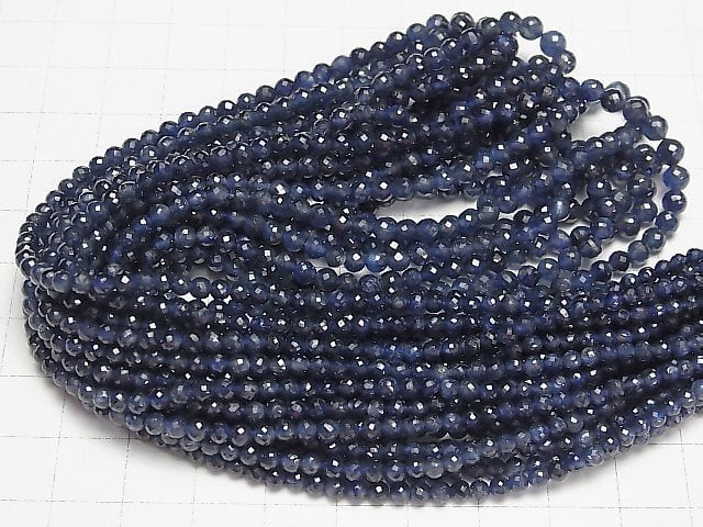 [Video]MicroCut Top Quality Sapphire AAA+ Faceted Round 2.5-4.5mm half or 1strand beads (aprx.17inch/42cm)