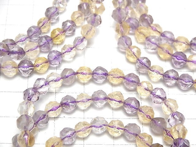 [Video]High Quality! Amethyst x Citrine AA++ Star Faceted Round 6mm Bracelet