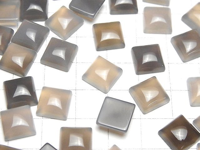 [Video] Gray Onyx AAA Square Cabochon 10x10mm 5pcs