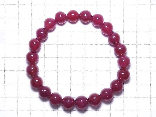 [Video][One of a kind] High Quality Ruby AAA Round 9mm Bracelet NO.14