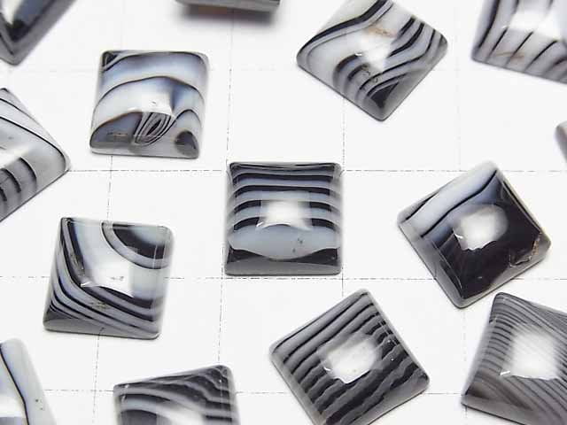 [Video] Striped Onyx AAA Square Cabochon 10x10mm 5pcs