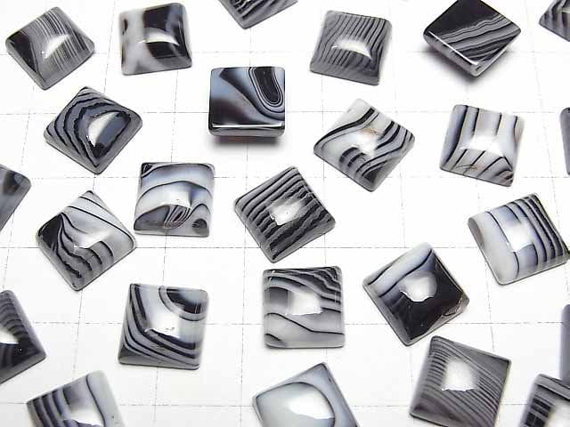 [Video] Striped Onyx AAA Square Cabochon 10x10mm 5pcs