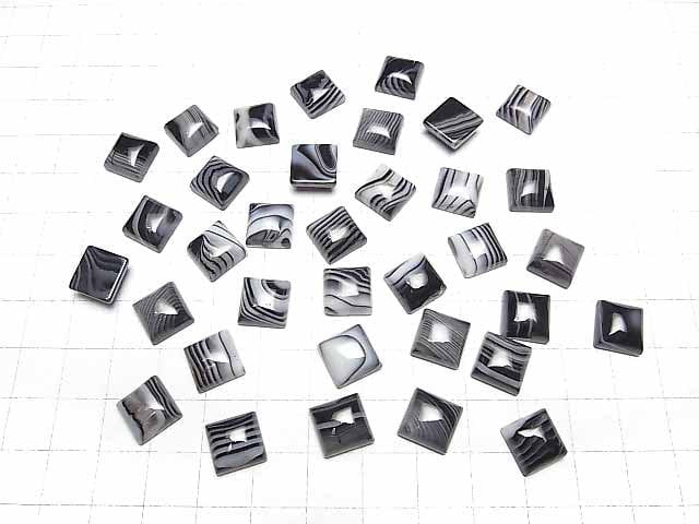 [Video] Striped Onyx AAA Square Cabochon 10x10mm 5pcs