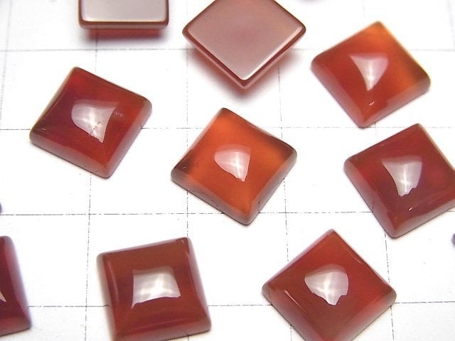 [Video] Red Agate AAA Square Cabochon 10x10mm 5pcs