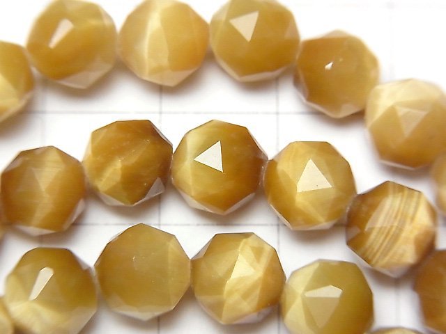 [Video]High Quality! Golden Tiger's Eye AAA-Star Faceted Round 8mm Bracelet