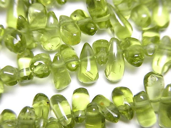 [Video]High Quality Peridot AA++ Drop -Nugget 1strand beads (aprx.14inch/34cm)