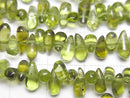 [Video]High Quality Peridot AA++ Drop -Nugget 1strand beads (aprx.14inch/34cm)
