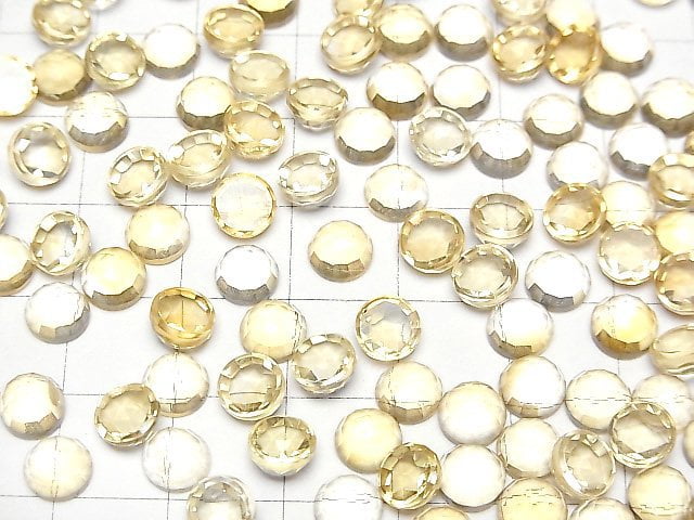 [Video]High Quality Citrine AAA Round Rose Cut 6x6mm 3pcs