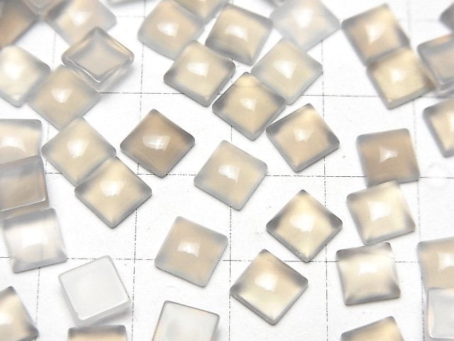 [Video] Gray Onyx AAA Square Cabochon 6x6mm 5pcs