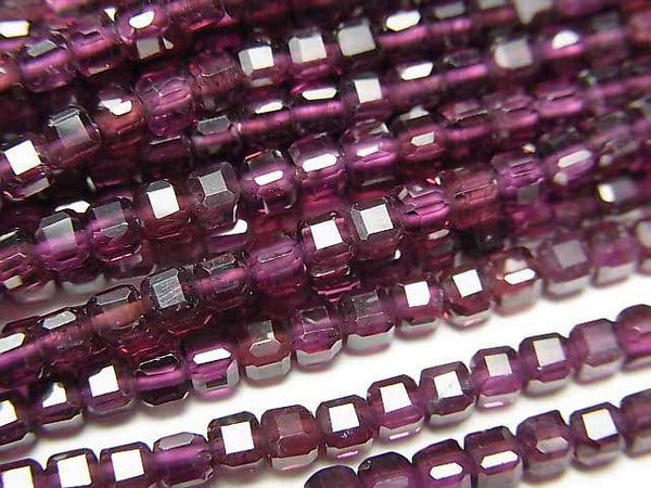 Cube, Garnet Gemstone Beads