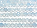 [Video]High Quality! Aquamarine AAA- Faceted Round 4mm half or 1strand beads (aprx.15inch/37cm)