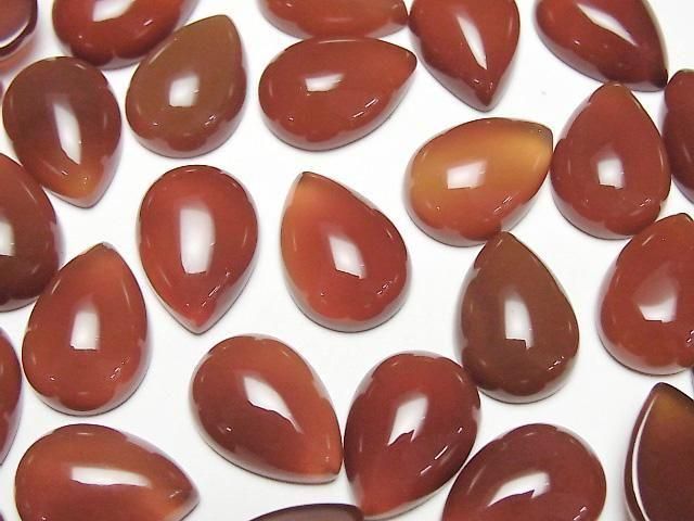 [Video] Red Agate AAA Pear shape Cabochon 14x10mm 3pcs