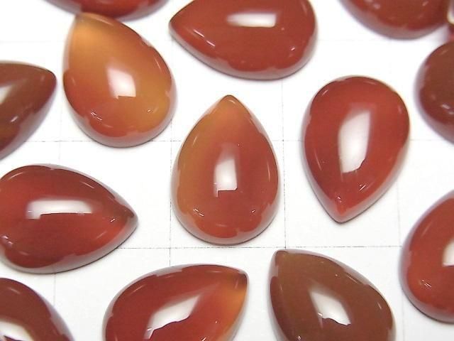 [Video] Red Agate AAA Pear shape Cabochon 14x10mm 3pcs