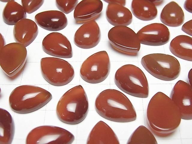 [Video] Red Agate AAA Pear shape Cabochon 14x10mm 3pcs