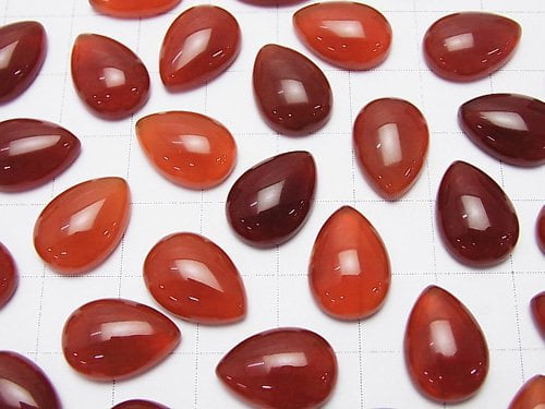 Red Agate AAA Pear shape Cabochon 14x10mm 3pcs