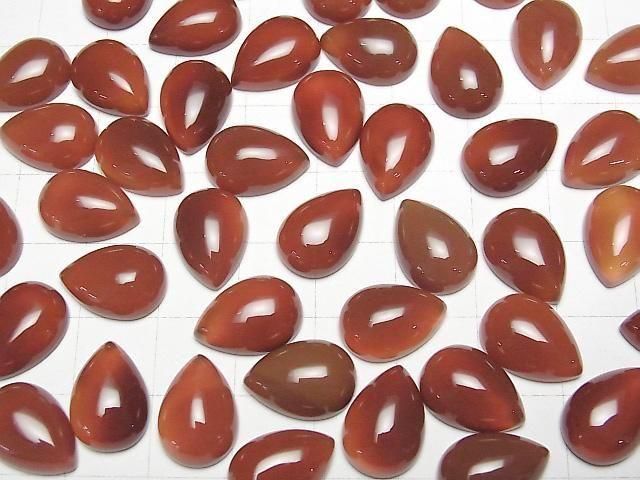 [Video] Red Agate AAA Pear shape Cabochon 14x10mm 3pcs