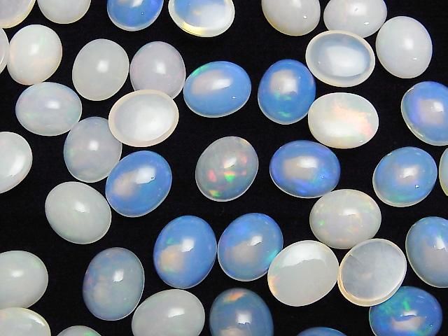 [Video] High Quality Ethiopian Opal AAA-Oval Cabochon 12x10mm 2pcs