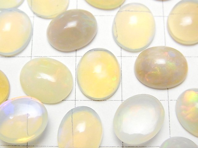 [Video]High Quality Ethiopian Opal AA++ Oval Cabochon 12x10mm 2pcs