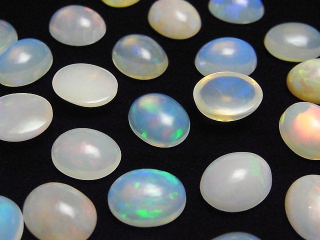 [Video]High Quality Ethiopian Opal AA++ Oval Cabochon 12x10mm 2pcs