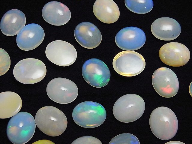 [Video]High Quality Ethiopian Opal AA++ Oval Cabochon 12x10mm 2pcs
