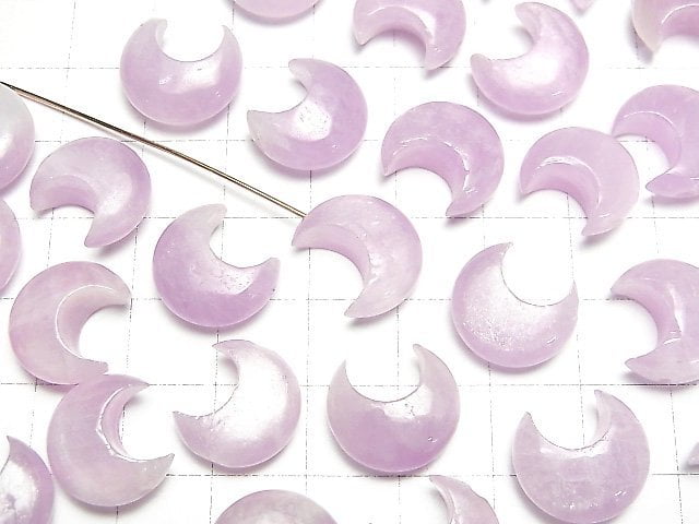 [Video]Nigeria Kunzite AA++ Moon Motif 15-18mm [Half Drilled Hole ] 3pcs