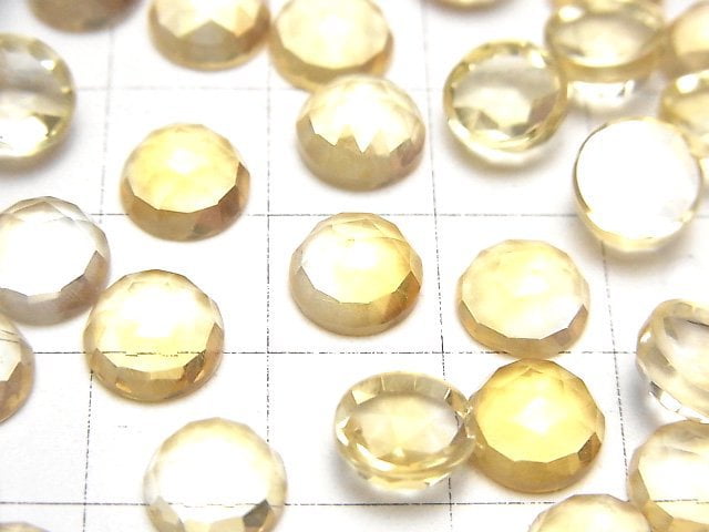 [Video]High Quality Citrine AAA Round Rose Cut 8x8mm 3pcs