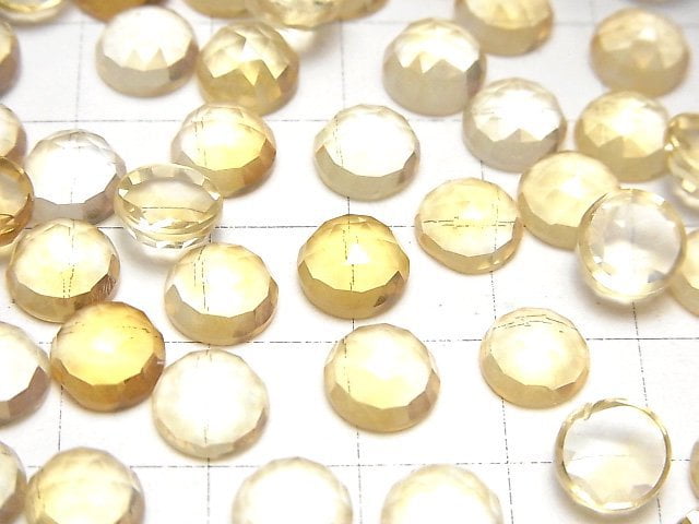 [Video]High Quality Citrine AAA Round Rose Cut 8x8mm 3pcs