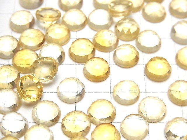[Video]High Quality Citrine AAA Round Rose Cut 8x8mm 3pcs