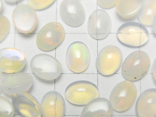 [Video]High Quality Ethiopia Opal AA++ Oval Cabochon 8x6mm 3pcs