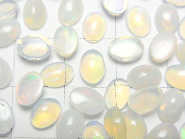[Video]High Quality Ethiopian Opal AAA- Oval Cabochon 7x5mm 5pcs