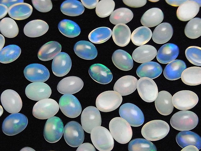 [Video]High Quality Ethiopian Opal AAA- Oval Cabochon 7x5mm 5pcs