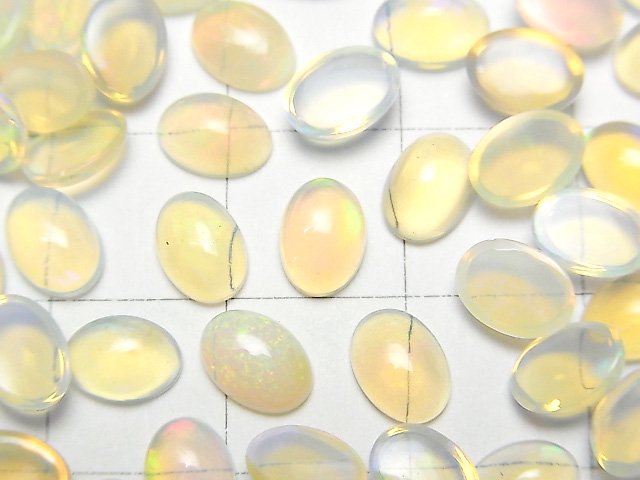 [Video]High Quality Ethiopian Opal AAA- Oval Cabochon 7x5mm 5pcs