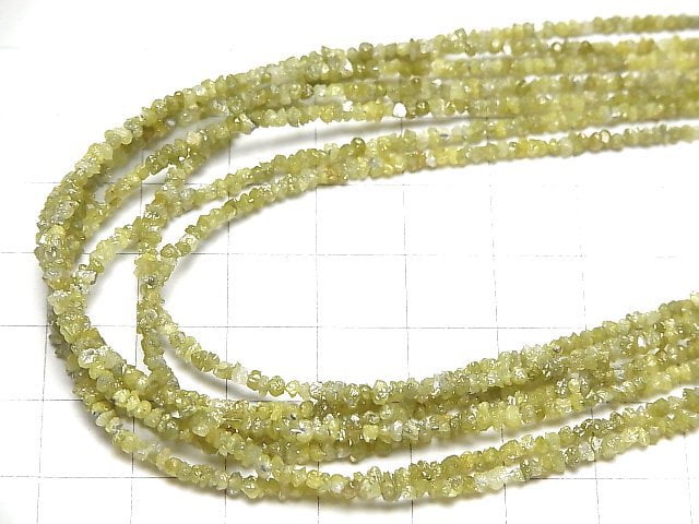 [Video] Yellow Diamond Chips half or 1strand beads (aprx.15inch/38cm)