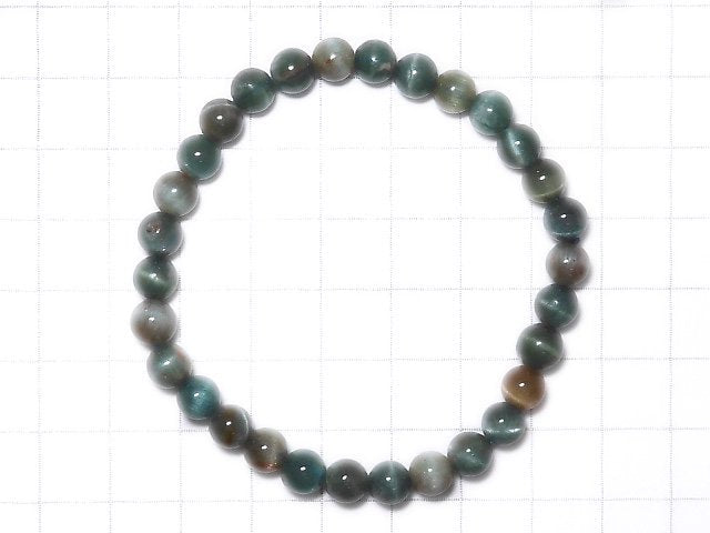 [Video][One of a kind] Apatite Cat's Eye Round 6mm Bracelet NO.16