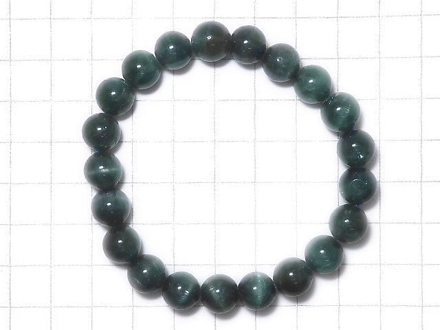 [Video][One of a kind] Apatite Cat's Eye Round 9mm Bracelet NO.26