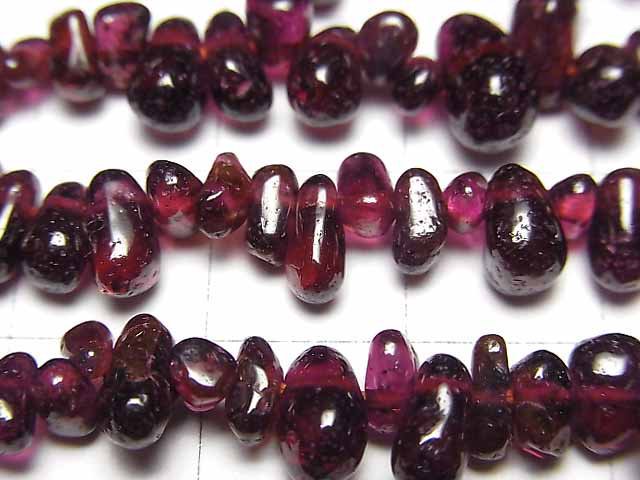 [Video] Garnet AA++ Drop-Nugget 1strand beads (aprx.14inch/34cm)